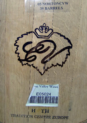 From this barrel comes appellation distinctive wine.