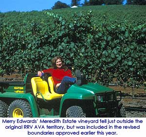 Merry Edwards at her Meredith Estate Vineyard in the Russian River Valley