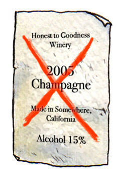 misleading wine labels like California Champagne