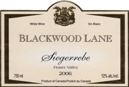 Wine:Blackwood Lane Vineyards & Winery 2006 Siegerrebe (Fraser Valley)