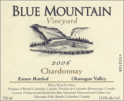 Blue Mountain Vineyard and Cellars 2006 Chardonnay Cream Label (Okanagan Valley)
