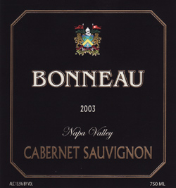 Wine:Bonneau Wines 2003 Cabernet Sauvignon (Napa Valley)