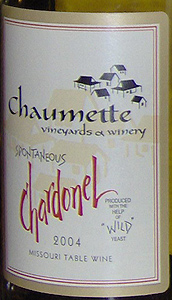 Chaumette Winery 2004 Spontaneous ‘Wild Yeast’ Chardonel (Missouri)