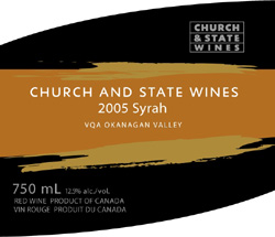 Wine:Church & State Wines 2005 Syrah (Okanagan Valley)