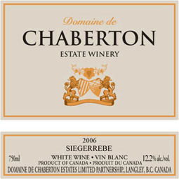 Domaine de Chaberton Estate Winery 2006 Siegerrebe, Estate (Fraser Valley)