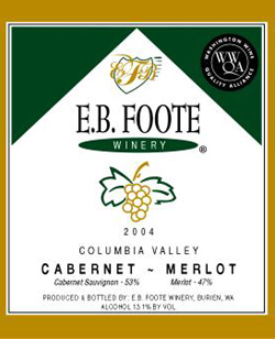 Wine:E.B. Foote Winery 2004 Cabernet - Merlot (Columbia Valley)