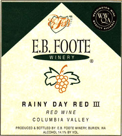 Wine:E.B. Foote Winery Rainy Day Red III (Columbia Valley)
