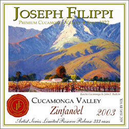 Joseph Filippi Winery & Vineyards 2003 Zinfandel Artist Series Reserve (Cucamonga Valley)