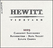 Hewitt Vineyard 2003 Cabernet Sauvignon  (Rutherford)