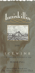Wine:Inniskillin Wines 2003 Riesling Icewine (Niagara Peninsula)