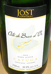Jost Vineyards 2004 Cote de Bras D'Or Cayuga (Nova Scotia)