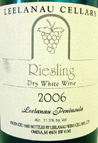 Wine:Leelanau Wine Cellars 2006 Dry Riesling (Leelanau Peninsula)