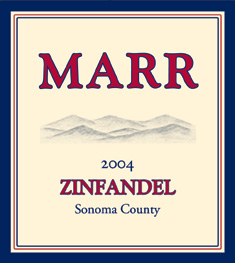 Marr Cellars 2004 Old Vine Zinfandel, Mattern Ranch (Mendocino County)