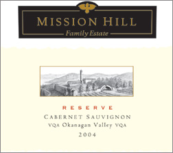 Mission Hill 2004 Reserve Cabernet Sauvignon (Okanagan Valley)