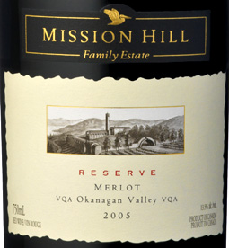 Mission Hill Winery 2005 Reserve Merlot (Okanagan Valley)