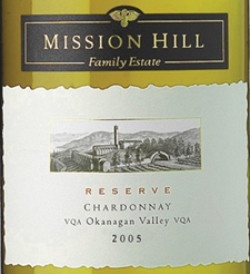 Mission Hill Winery 2005 Reserve Chardonnay (Okanagan Valley)