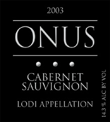 Wine:Onus Wines 2003 Cabernet Sauvignon (Mokelumne River)