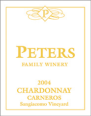 Peters Family Winery 2004 Chardonnay, Sangiacomo Vineyard (Carneros ~ Los Carneros)