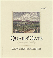 Wine:Quails' Gate Estate Winery 2006 Gewurztraminer (Okanagan Valley)