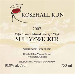 Wine:Rosehall Run Vineyards 2007 Sullyzwicker (Prince Edward County)