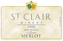 St. Clair Vineyards 2006 Merlot Reserve  (New Mexico)