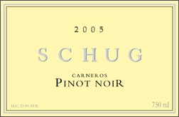 Wine: Schug Carneros Estate Winery 2005 Pinot Noir (Carneros ~ Los Carneros)