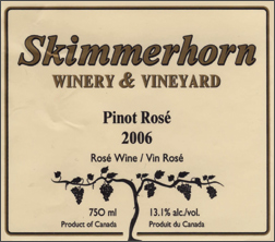 Wine:Skimmerhorn Winery & Vineyard 2006 Pinot Noir Rosé  (British Columbia)