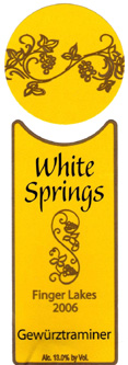 White Springs Estate Farm Winery 2006 Gewurtztraminer (Finger Lakes)