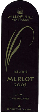 Wine:Willow Hill Vineyards 2005 Merlot Icewine (Okanagan Valley)
