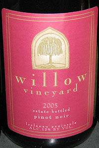 Willow Vineyard 2005 Pinot Noir (Leelanau Peninsula)