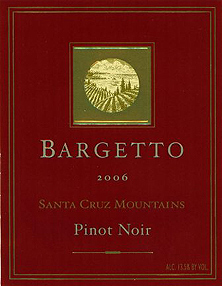 Bargetto Winery 2006 Pinot Noir  (Santa Cruz Mountains)