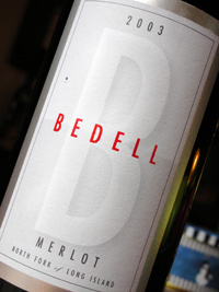 Wine:Bedell Cellars 2003 Merlot (North Fork of Long Island)