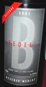 Bedell Cellars 2005 Reserve Merlot  (North Fork of Long Island)