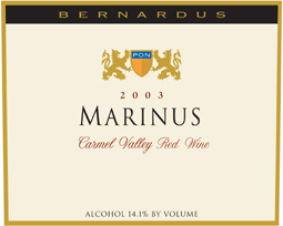 Bernardus Vineyards 2003 Marinus (Carmel Valley)