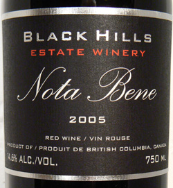Wine:Black Hills Estate Winery 2005 Nota Bene (Okanagan Valley)