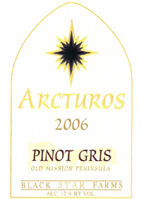 Black Star Farms 2006 Arcturos Pinot Gris (Old Mission Peninsula)