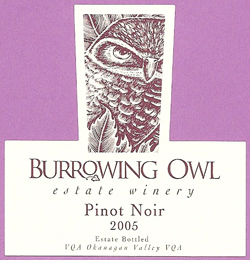 Wine:Burrowing Owl Vineyards 2005 Pinot Noir (Okanagan Valley)