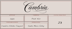 Cambria Winery & Vineyard 2005 Pinot Noir Clone 23 (Santa Maria Valley)