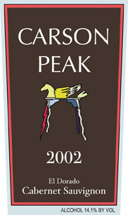 Wine: Boeger Winery 2002 Carson Peak Cabernet Sauvignon (El Dorado)
