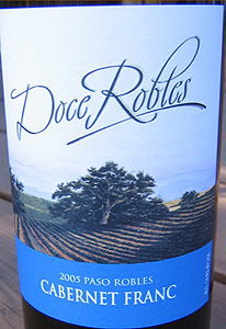 Doce Robles Winery & Vineyard 2005 Cabernet Franc (Paso Robles)