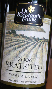 Wine:Dr. Frank's Vinifera Wine Cellars 2006 Rkatsiteli (Finger Lakes)