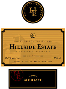 Hillside Estate Winery 2004 Reserve Merlot (Okanagan Valley)