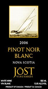 Jost Vineyards 2006 Pinot Noir Blanc (Nova Scotia)