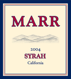 Wine:Marr Cellars 2004 Syrah  (California)