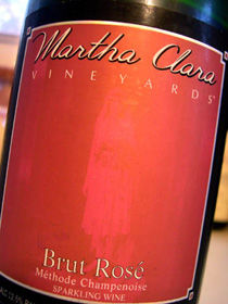 Wine:Martha Clara Vineyards 2001 Brut Rosé (North Fork of Long Island)