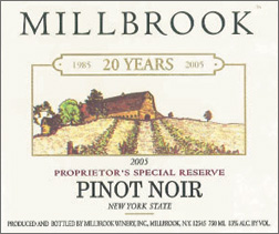 Millbrook Vineyards & Winery 2005 Pinot Noir - Proprietor's Special Reserve (New York)