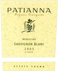 Wine:Patianna Organic Vineyards 2005 Sauvignon Blanc, Estate (Mendocino)