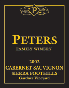 Wine:Peters Family Winery 2002 Cabernet Sauvignon, Gardner Vineyard (Sierra Foothills)