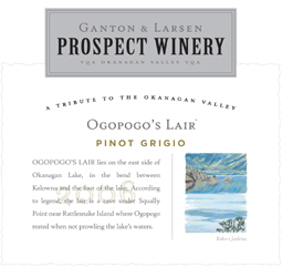 Ganton and Larsen Prospect Winery 2006 Ogopogo's Lair Pinot Grigio (Okanagan Valley)