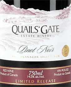 Wine:Quails' Gate Estate Winery 2005 Limited Release Pinot Noir (Okanagan Valley)